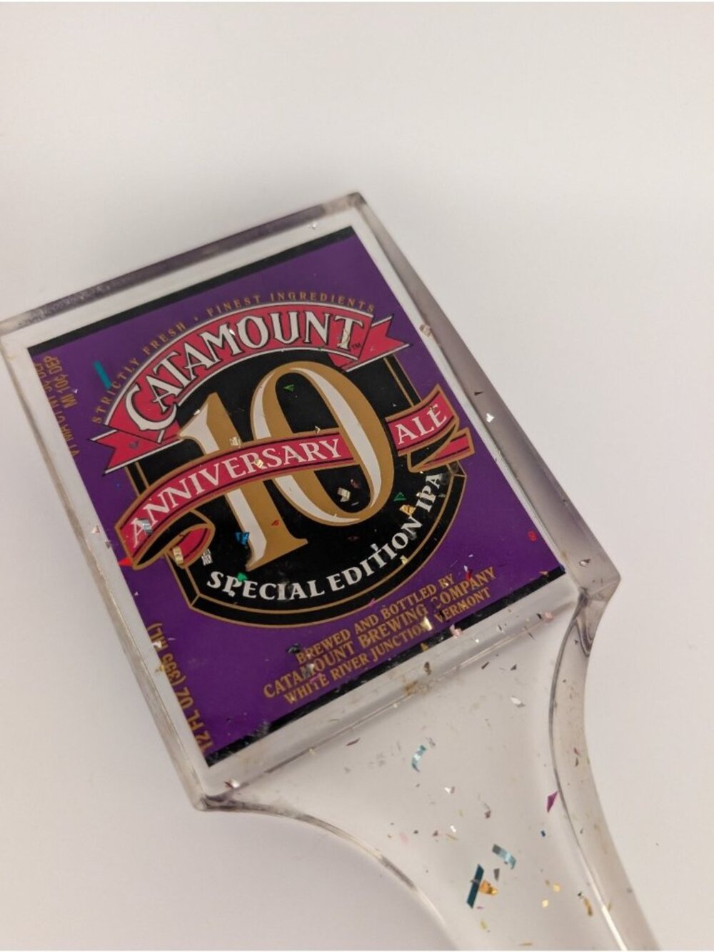 Catamount Tap Handle Clear Confetti 10th Anniversary Special Edition RARE - Picture 4 of 6